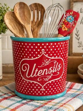 The Pioneer Woman Flea Market Collection Utensil Crock